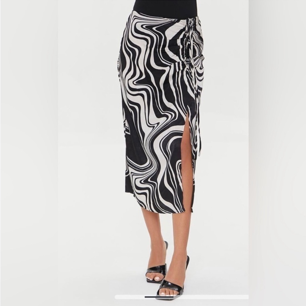 Forever21 Abstract Print Drawstring Skirt